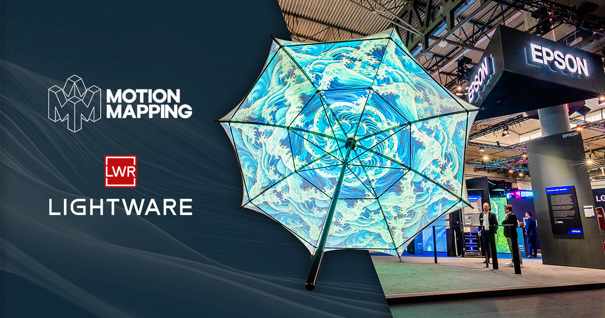 Lightware Powers 3D-Mapped Umbrella at EPSON's ISE-2024 Booth