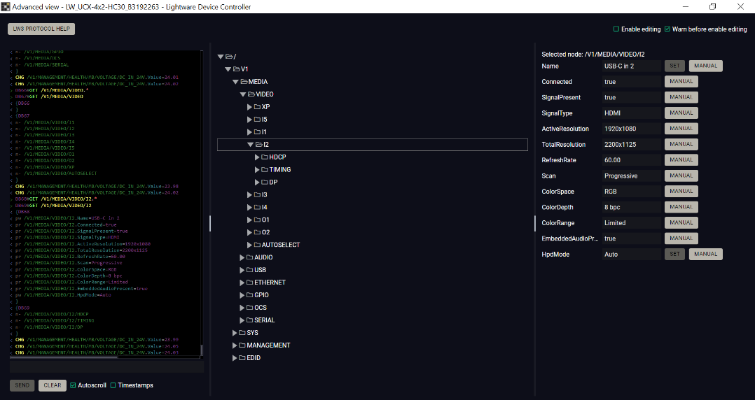 Lightware Device Controller