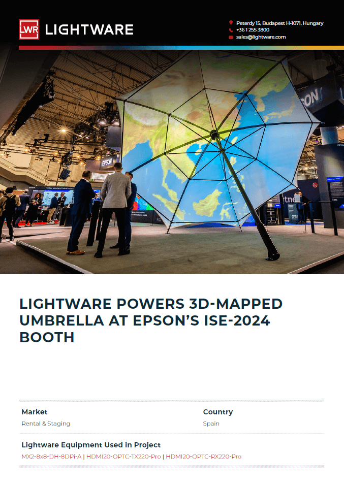 Lightware Powers 3D-Mapped Umbrella at EPSON's ISE-2024 Booth