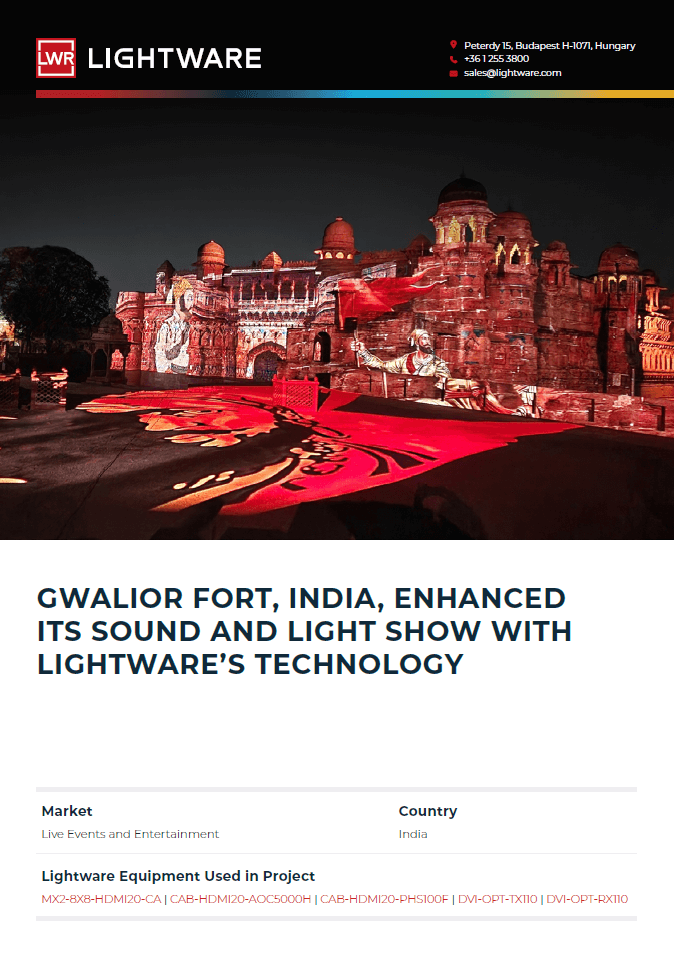 Gwalior Fort, India, Enhanced its Sound and Light Show with Lightware’s Technology