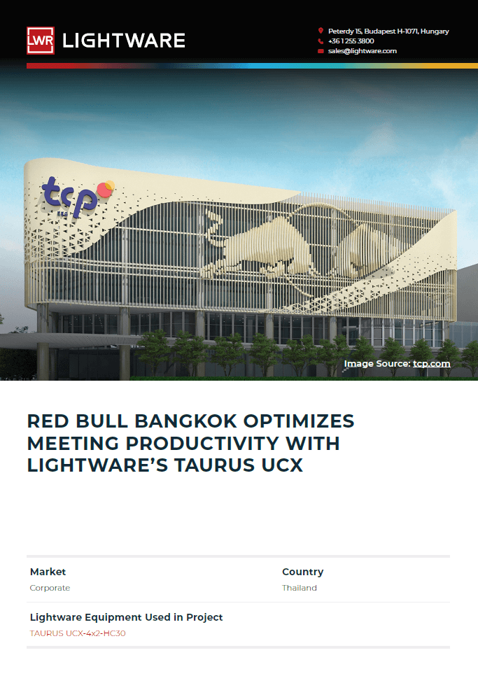 Red Bull Bangkok Optimizes Meeting Productivity with Lightware's TAURUS UCX