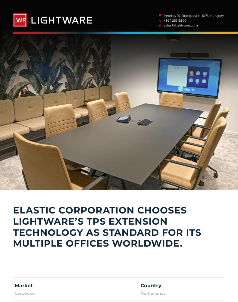 ELASTIC CORPORATION ADOPTS LIGHTWARE’S TPS EXTENSION TECHNOLOGY FOR ITS GLOBAL OFFICES