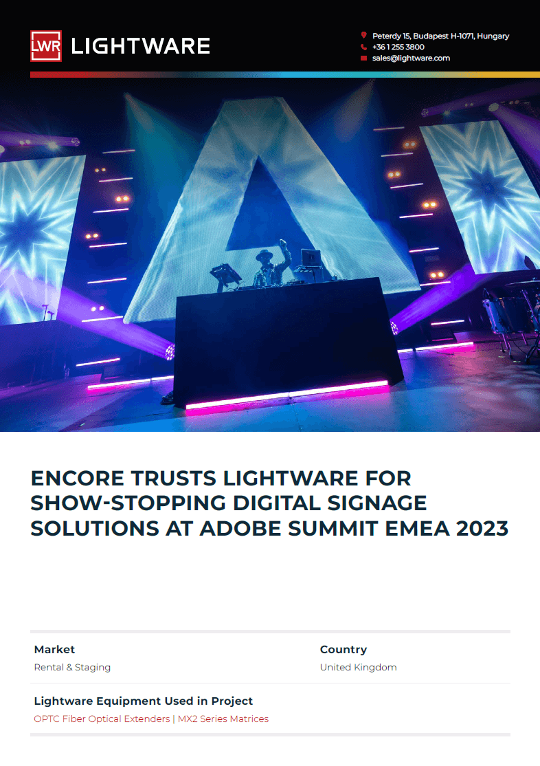 ReEncore Trusts Lightware for Show-Stopping Digital Signage at Adobe Summit EMEA 2023