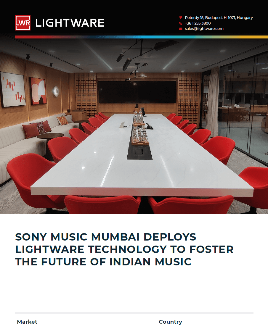 Sony Music Mumbai Deploys Lightware Technology to Foster the Future of Indian Music