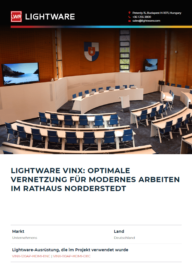 Lightware VINX: Optimale Vernetzung für Modernes Arbeiten im Rathaus Norderstedt