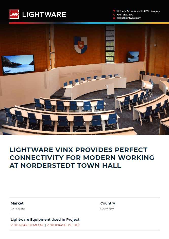 Lightware VINX Provides Perfect Connectivity for Modern Working at Norderstedt Town Hall