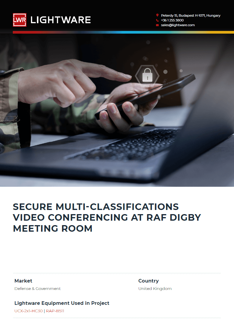 Secure Multi-Classifications Video Conferencing at RAF Digby meeting room