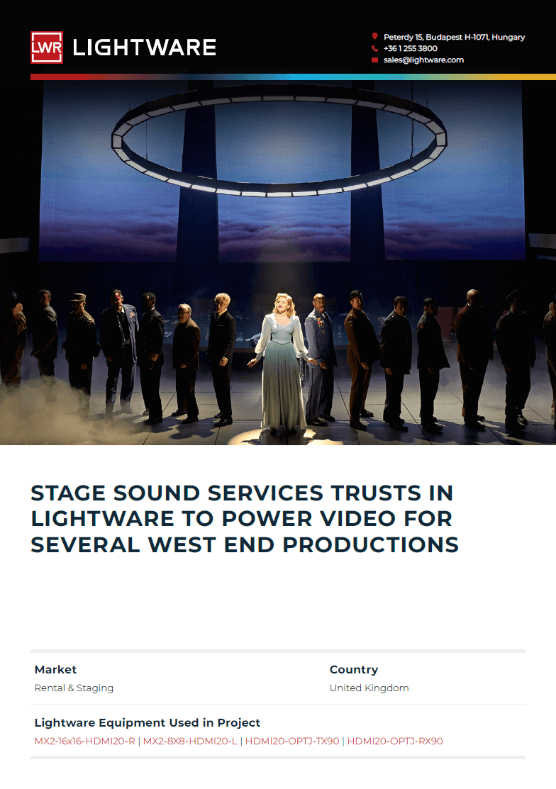 Stage Sound Services Trusts in Lightware to Power Video for Several West End Productions