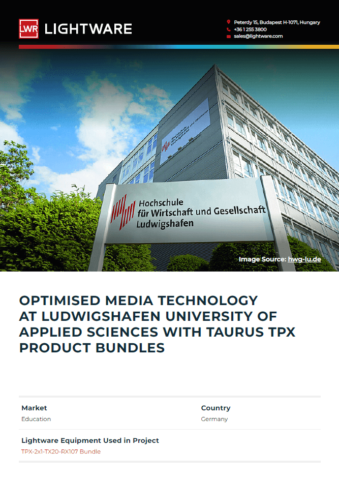 Moderne Medientechnik an der Hochschule Ludwigshafen mit Taurus TPX-Produktpaketen